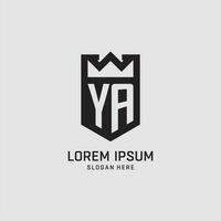 Initiale ya Logo Schild Form, kreativ Esport Logo Design vektor