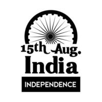 Indien Unabhängigkeitstag Feier mit Ashoka Chakra Silhouette Stil vektor