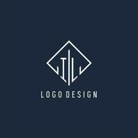 il Initiale Logo mit Luxus Rechteck Stil Design vektor