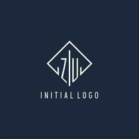zu Initiale Logo mit Luxus Rechteck Stil Design vektor