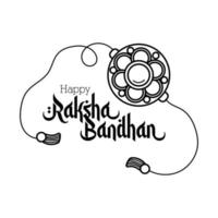 Happy Raksha Bandhan Blumenarmband Zubehörlinie Stil vektor