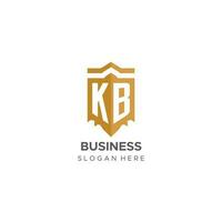 Monogramm kb Logo mit Schild geometrisch Form, elegant Luxus Initiale Logo Design vektor