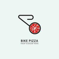 elegant pizza cykel logotyp ikon. vektor