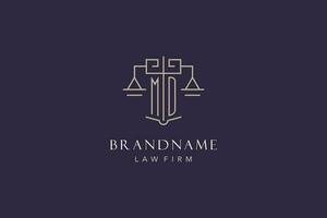 Initiale Brief md Logo mit Rahmen von Gerechtigkeit Logo Design, Luxus legal Logo geometrisch Stil vektor