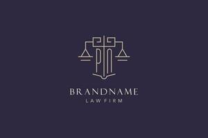 Initiale Brief pn Logo mit Rahmen von Gerechtigkeit Logo Design, Luxus legal Logo geometrisch Stil vektor