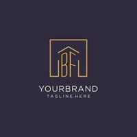 bf Initiale Platz Logo Design, modern und Luxus echt Nachlass Logo Stil vektor