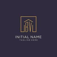 bv Initiale Platz Logo Design, modern und Luxus echt Nachlass Logo Stil vektor