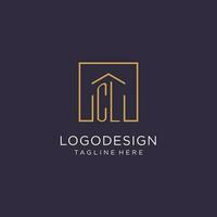 cl Initiale Platz Logo Design, modern und Luxus echt Nachlass Logo Stil vektor