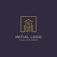 gh Initiale Platz Logo Design, modern und Luxus echt Nachlass Logo Stil vektor