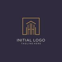 hh Initiale Platz Logo Design, modern und Luxus echt Nachlass Logo Stil vektor