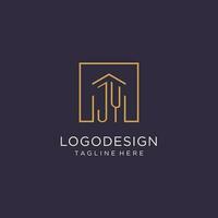 jy Initiale Platz Logo Design, modern und Luxus echt Nachlass Logo Stil vektor