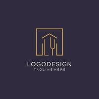 ly Initiale Platz Logo Design, modern und Luxus echt Nachlass Logo Stil vektor
