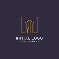 yh Initiale Platz Logo Design, modern und Luxus echt Nachlass Logo Stil vektor