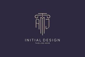 aj Logo Initiale Säule Design mit Luxus modern Stil Beste Design zum legal Feste vektor