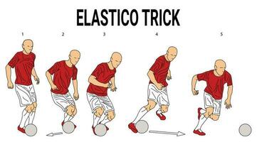 elastisch Trick Illustration zum Fußball Sport Ausbildung, geeignet zum Sport Bücher, Sport Apps, Sport Anleitungen und Mehr vektor