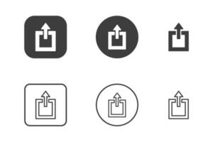 ladda upp ikon design 6 variationer. isolerat på vit bakgrund. vektor