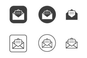 e-post ikon design 6 variationer. isolerat på vit bakgrund. vektor
