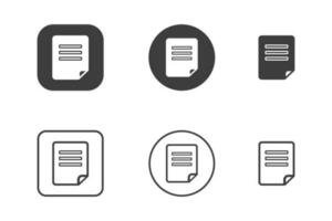 dokumentera ikon design 6 variationer. isolerat på vit bakgrund. vektor