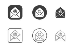 Email Symbol Design 6 Variationen. isoliert auf Weiß Hintergrund. vektor