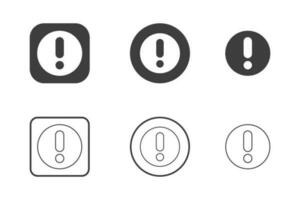 warnen Symbol Design 6 Variationen. isoliert auf Weiß Hintergrund. vektor