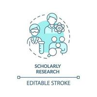 wissenschaftlich Forschung Blau Konzept Symbol. historisch lernen. genealogisch Forschung abstrakt Idee dünn Linie Illustration. isoliert Gliederung Zeichnung. editierbar Schlaganfall vektor