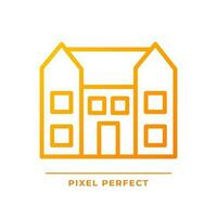 Villa Pixel perfekt Gradient linear Vektor Symbol. groß Wohnung Haus. Luxus echt Anwesen. teuer Eigentum. dünn Linie Farbe Symbol. modern Stil Piktogramm. Vektor isoliert Gliederung Zeichnung