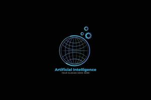 artificiell intelligens logotyp ikon design illustration vektor