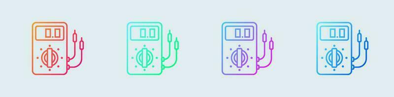 Voltmeter Linie Symbol im Gradient Farben. Voltgae Zeichen Vektor Illustration.