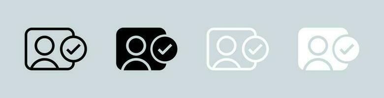 Benutzer Symbol einstellen im schwarz und Weiß. Profil Zeichen Vektor Illustration.