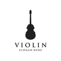 Violine und Violine gezupft Instrument Logo Vorlage Design mit Vektor Illustration.