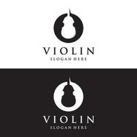Violine und Violine gezupft Instrument Logo Vorlage Design mit Vektor Illustration.