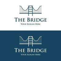 Brücke Gebäude Konstruktion abstrakt Logo Vorlage Design mit kreativ Idee. vektor