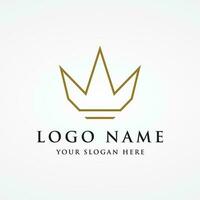 årgång gyllene kunglig krona logotyp mall design med elegant och lyx geometrisk kreativ idé.logotyp för företag, skönhet och salong. vektor