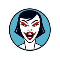 Vampir Mädchen Logo Vektor entfesseln das dunkel Eleganz, hohe Qualität Design