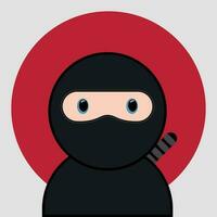 liten söt ninja, illustration vektor