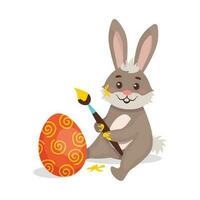 Ostern Hase ist Färbung das Ei. Ostern. Satz. Vektor Grafik.