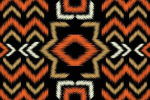 ethnisch Ikat Stoff Muster geometrisch Stil.afrikanisch Ikat Stickerei ethnisch orientalisch Muster schwarz Hintergrund. abstrakt, Vektor, Illustration. Textur, Kleidung, Rahmen, Dekoration, Teppich, Motiv. vektor