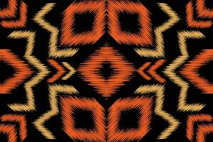 ethnisch Ikat Stoff Muster geometrisch Stil.afrikanisch Ikat Stickerei ethnisch orientalisch Muster schwarz Hintergrund. abstrakt, Vektor, Illustration. Textur, Kleidung, Rahmen, Dekoration, Teppich, Motiv. vektor