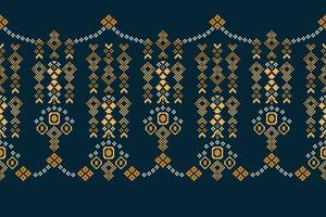 etnisk geometrisk tyg mönster korsa stitch.ikat broderi etnisk orientalisk pixel mönster Marin blå bakgrund. abstrakt, vektor, illustration. textur, kläder, ram, dekoration, motiv, siden tapet. vektor