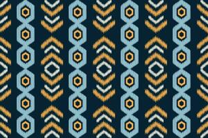 ethnisch Ikat Stoff Muster geometrisch Stil.afrikanisch Ikat Stickerei ethnisch orientalisch Muster Blau Hintergrund. abstrakt, Vektor, Illustration. Textur, Kleidung, Rahmen, Dekoration, Teppich, Motiv. vektor