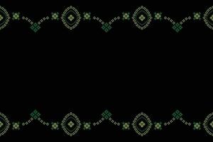 ethnisch geometrisch Stoff Muster Kreuz Stich.ikat Stickerei ethnisch orientalisch Pixel Muster schwarz Hintergrund. abstrakt, vektor, illustration. Textur, Kleidung, Rahmen, Dekoration, Motive, Seide Hintergrund. vektor