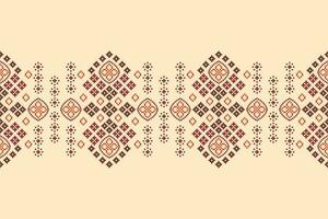 etnisk geometrisk tyg mönster korsa stitch.ikat broderi etnisk orientalisk pixel mönster brun grädde bakgrund. abstrakt, vektor, illustration. textur, ram, dekoration, motiv, siden tapet. vektor