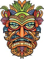 tiki festival, tiki mask vektor illustration, tiki masker för t-shirt design, klistermärke och vägg konst