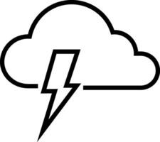 Gewitter Symbol, Zeichen, Symbol. Wetter Blitz Symbol im Linie Stil vektor