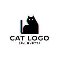 Katze Silhouette Illustration zum Logo. Katze Logo zum irgendein Geschäft verbunden zu Haustiere oder Katzen. vektor