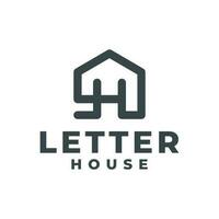 Illustration von Brief h im ein Haus Form. gut zum echt Nachlass oder irgendein Geschäft verbunden zu Haus. vektor