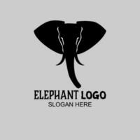 elefant huvud logotyp, för din företag logotyp, varumärke eller Övrig, i grå bakgrund.vektor illustration vektor