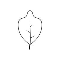 Gliederung Baum Blatt Vektor Illustration isoliert auf Weiß Hintergrund