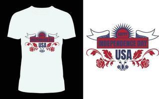 glücklich Unabhängigkeit Tag USA t Hemd Design vektor