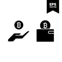 bitcoin ikon betalning symbol tecken. kryptovaluta logotyper. enkel vektor. vektor